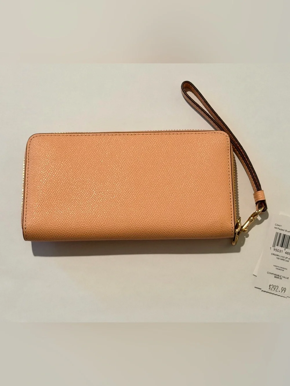 New Blush Coach Zip Around Wristlet Wallet - Picture 2 of 4